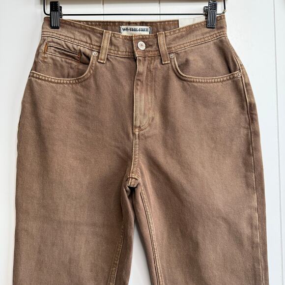Free People Brown Straight Leg Jeans with Tailored Fit - Picture 4 of 8